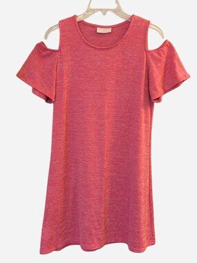 Bobbie Brooks Pink Cold Shoulder Swing Dress Size L